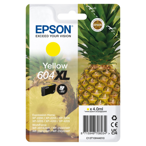 EPSON 604XL CARTUCCIA INK GIALLO 4 ML PER Expression Home XP-4200; Home Cinema 3200; Stylus Photo 2200